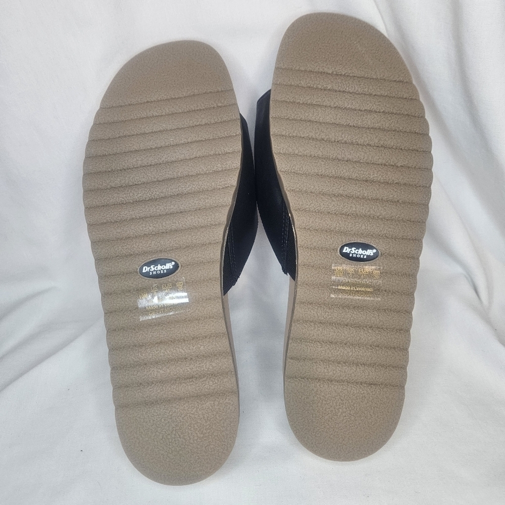 Dr. Scholl's Iconic Buckle Sandals- Get it Movin Black And Tan NWT Sz 10 - Picture 7 of 11